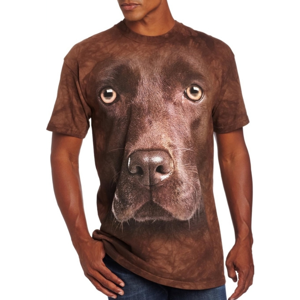The Mountain Chocolate Lab Face Classic Cotton T-Shirt